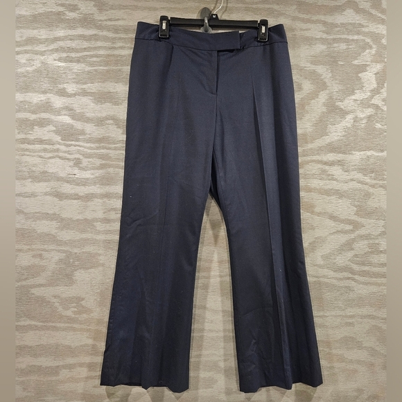 Pendleton SZ 14 Dark Blue Flat Front Straight Leg Lined Wool Stretch Dress Pants - Picture 1 of 12